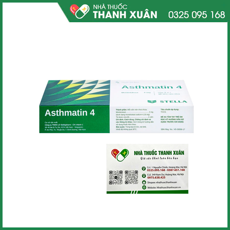 Asthmatin 4 phòng ngừa và điều trị lâu dài bệnh hen suyễn, giảm triệu chứng viêm mũi dị ứng